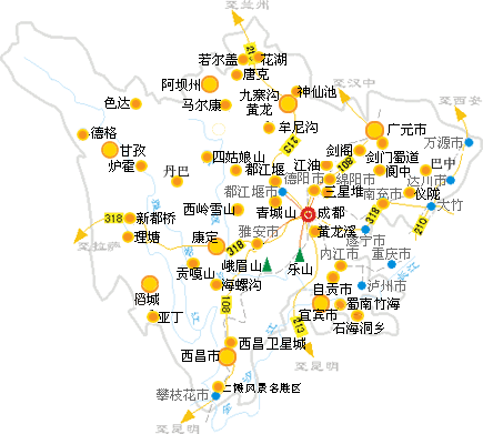 四川旅游景点大全地图